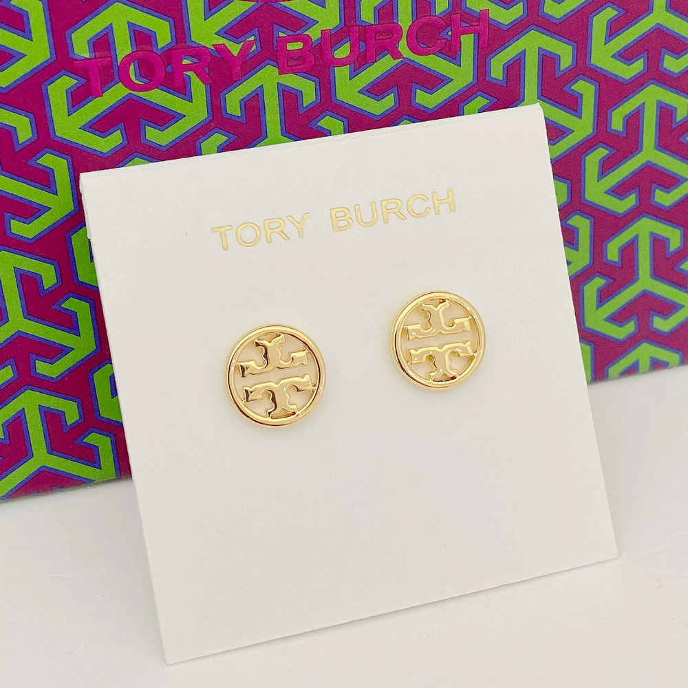 Tory Burch Hollow Letter Stud Earrings